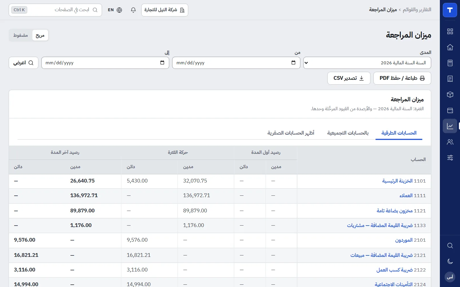 Totalacco: الميزان
